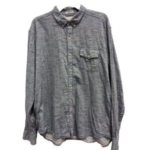 Lucky Brand Mens California Fit Shirt Sz XXL Blue Button Down Long Sleeve Casual